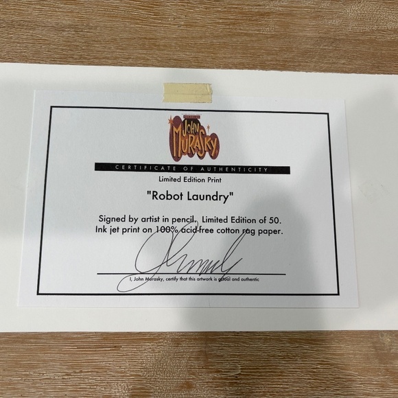 John Murasky Limited Ed Print "Robot Laundry" 11"L x 6.25"H - Picture 5 of 7